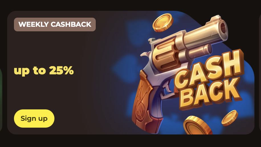 Wöchentlicher Cashback bis zu 25 Prozent bei Roulettino