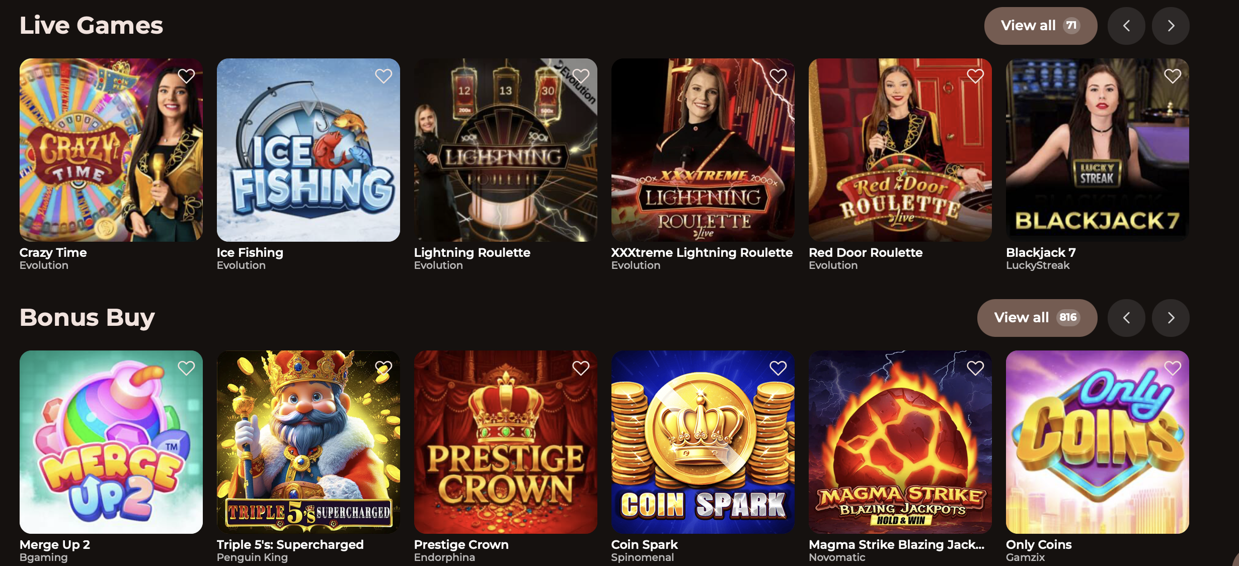 Live-Casino mit Evolution-Tischen und Game-Shows bei Roulettino