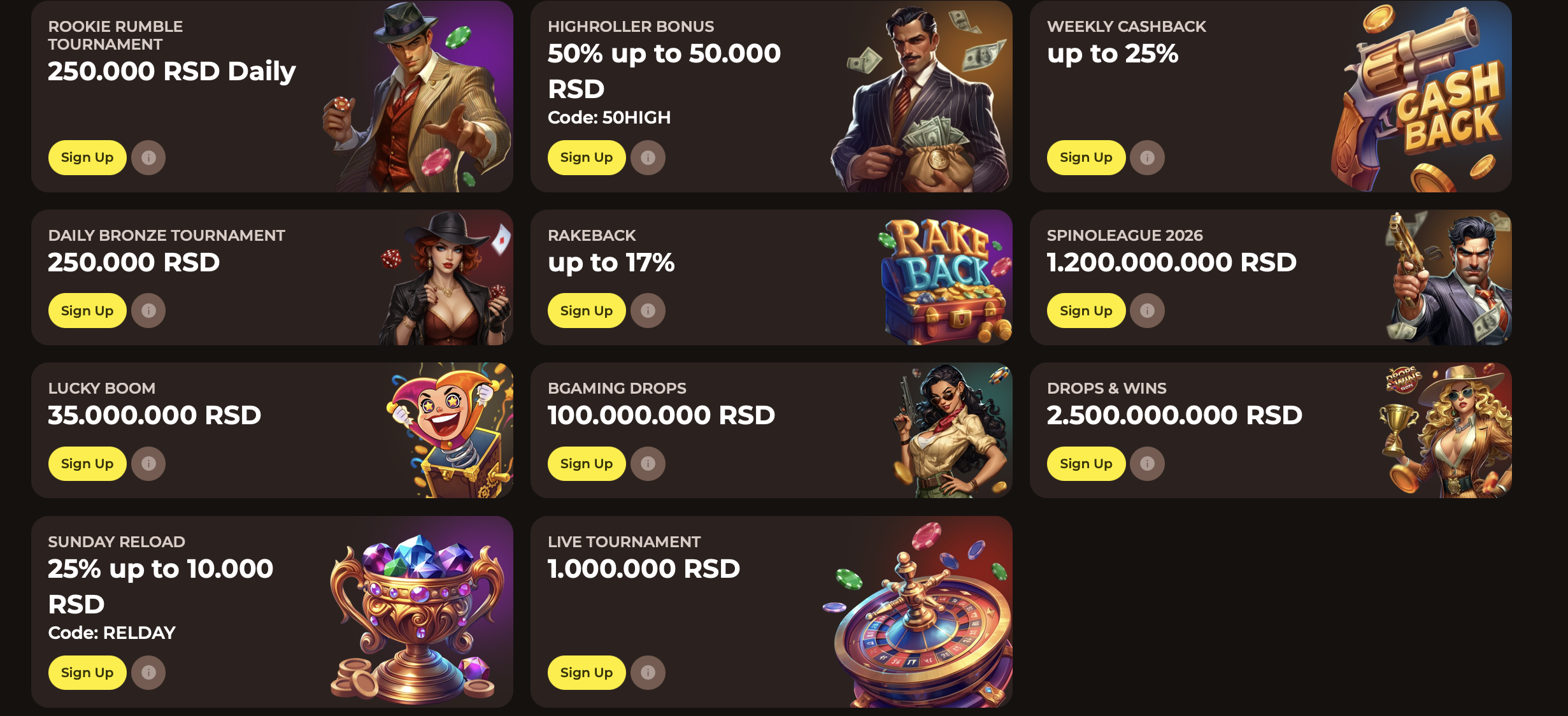Turniere und Promotions im Roulettino Casino mit Millionen-Preispools